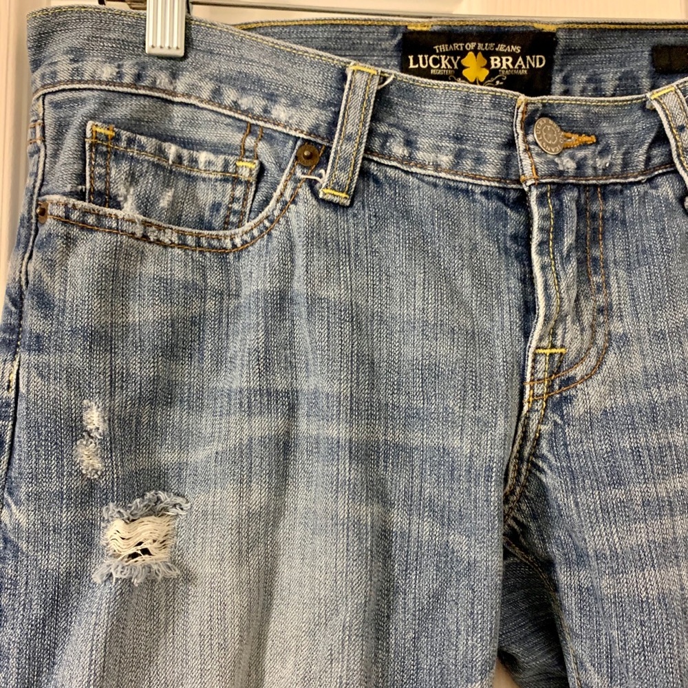 Riley Lucky Brand Straight Leg Ripped Jeans